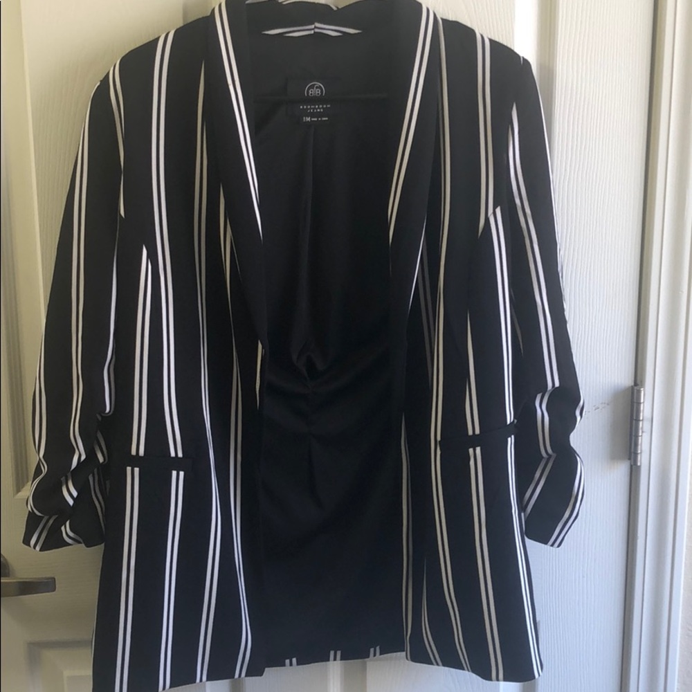 Black and white striped blazer